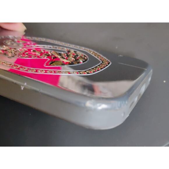 Swarovski Signum For iPhone 14 Pro Max. Iconic Swan Logo, silver-shade Crystals - Picture 5 of 8